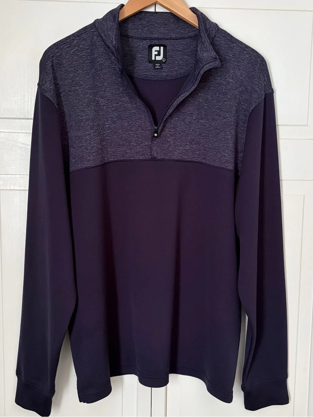 Footjoy Men’s Size L Long Sleeve 1/4 Zip Mock Neck Pullover Performance Sweater